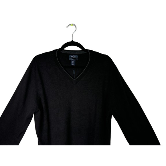Daniel Hechter Mens Large Black V Neck Pullover Sweater 100% Merino Wool NWT - Picture 4 of 11